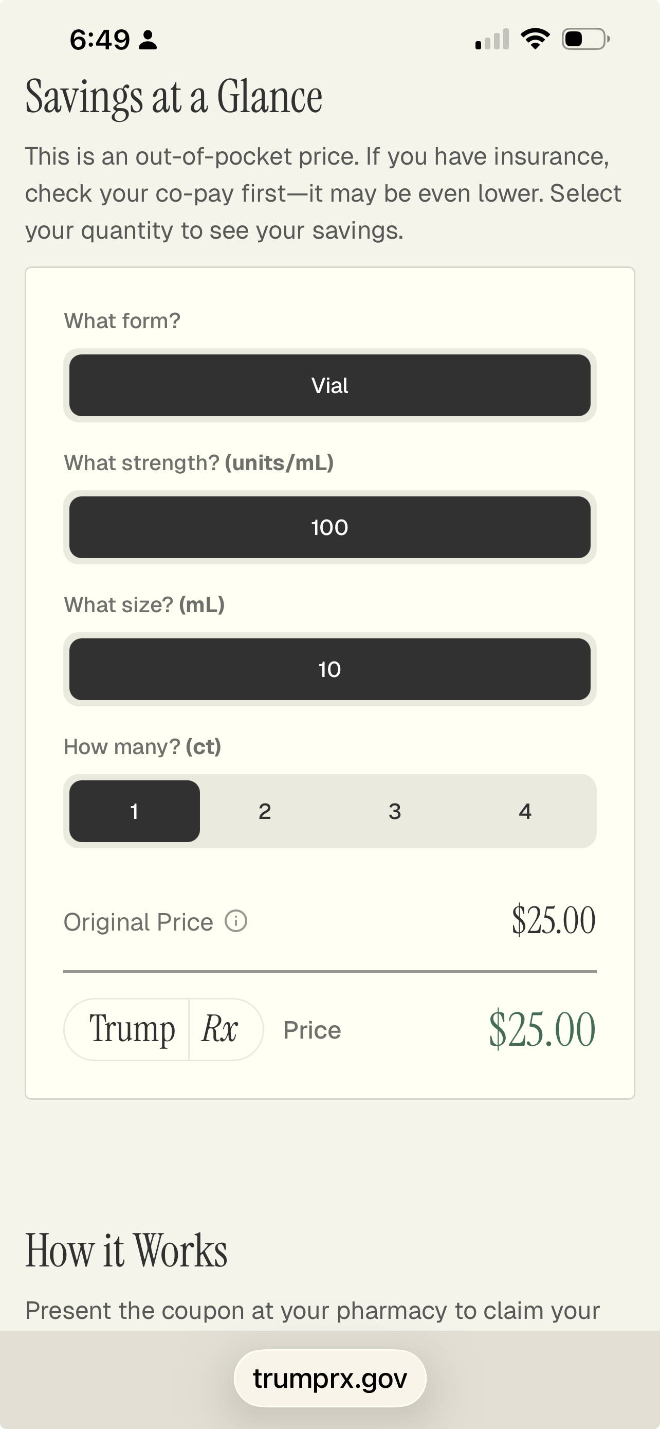 Insulin Lispro on TrumpRx - TrumpRx 1.png